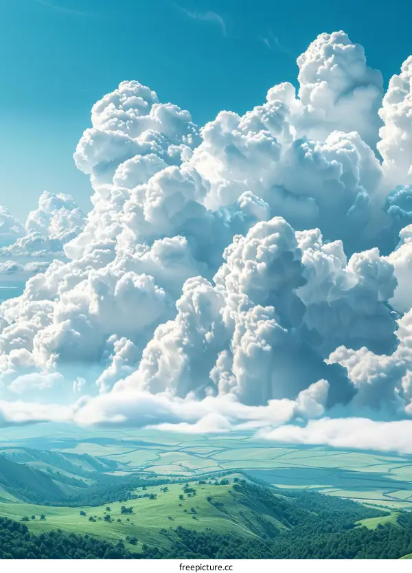Stunning Cloudscape Over a Lush Landscape