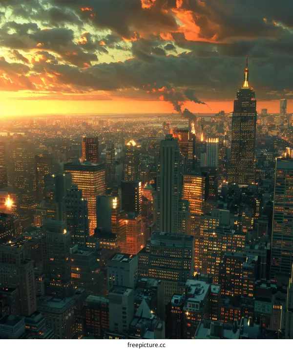 Manhattan Skyline at Sunset