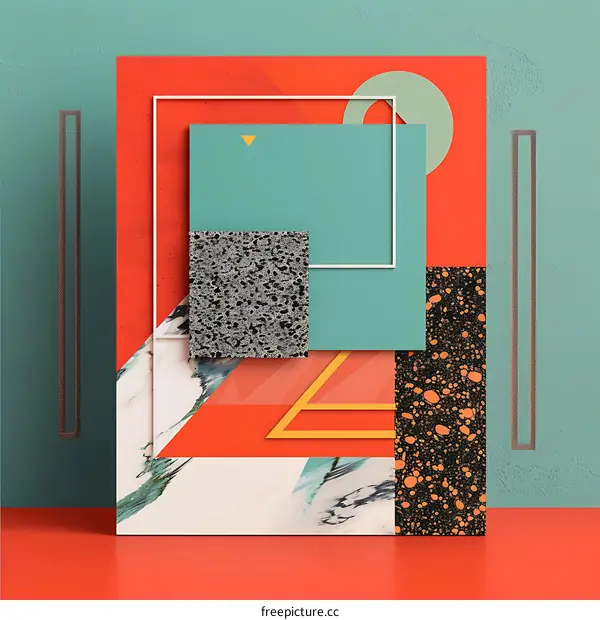 Abstract Geometric Shapes and Colors Background