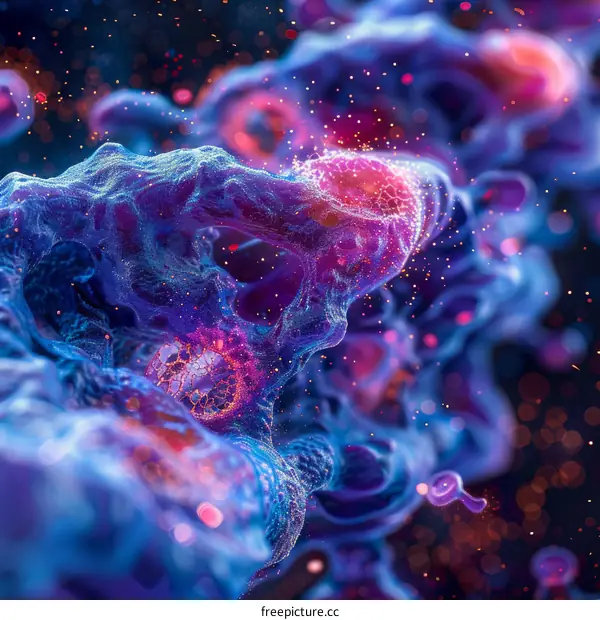 Blue and Purple Abstract Art