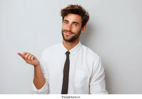 Businessman Presenting, Professional Male Model