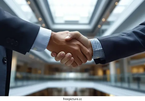 Businessmen shaking hands in agreement