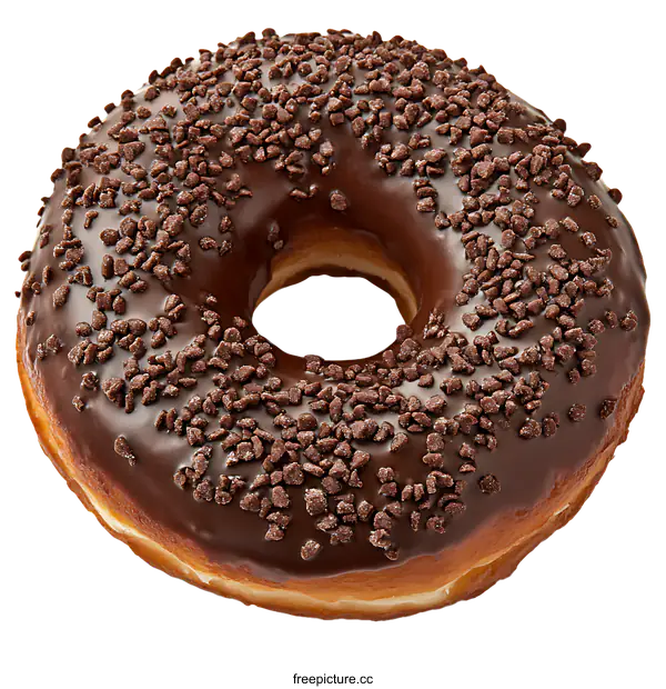 [Transparent Background PNG]Chocolate Sprinkled Donut