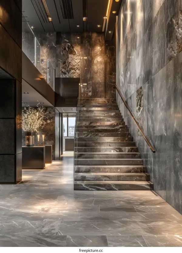 Modern Luxury Marble Staircase Interior Design