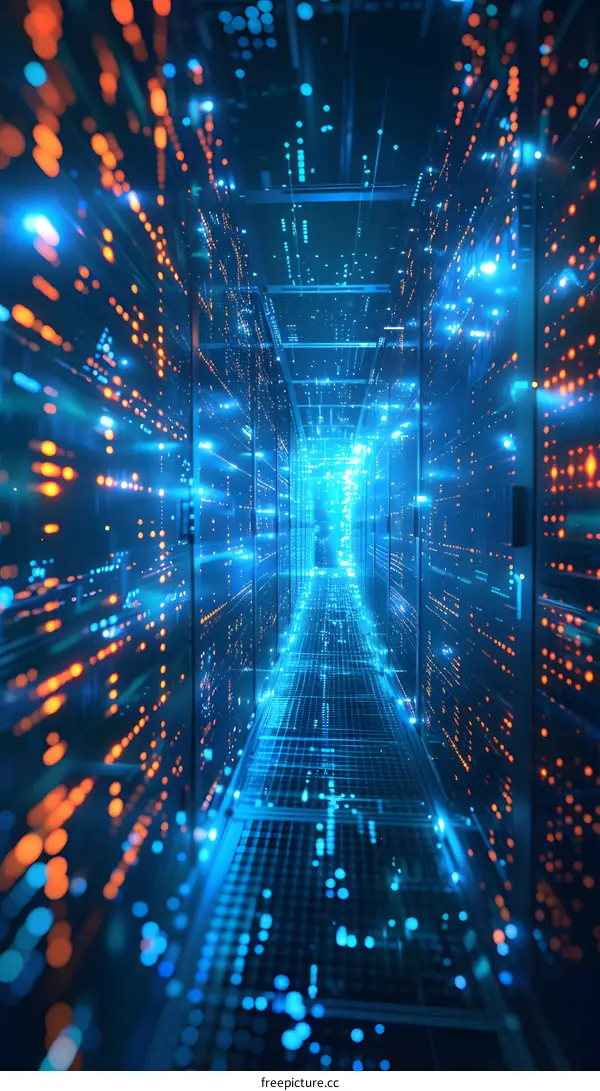 Futuristic Data Center Corridor
