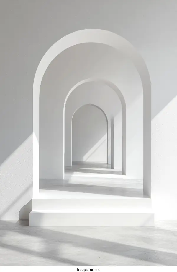 White Archways Interior Design Illustration