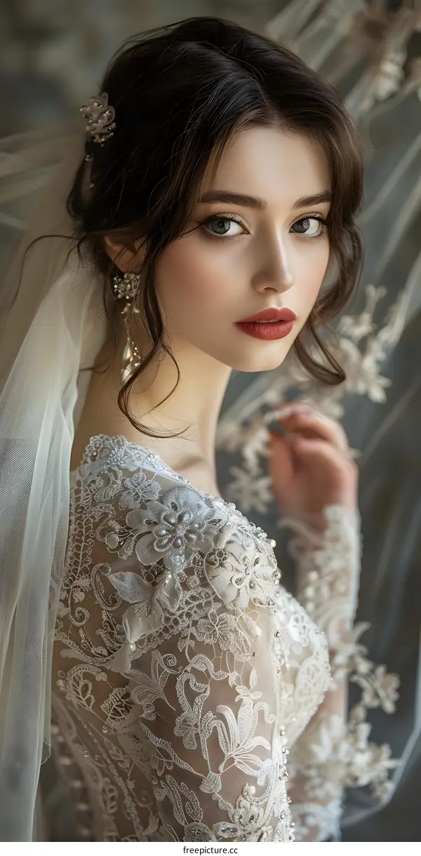 A bride with a veil
