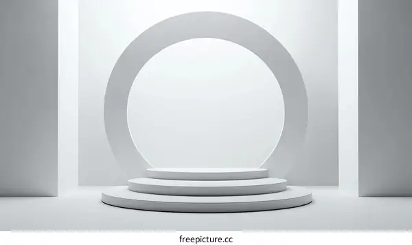 Abstract Minimalist White Podium Display