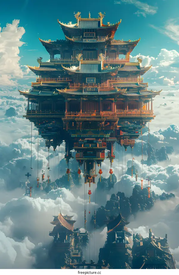 Ancient Chinese Palace Above the Clouds