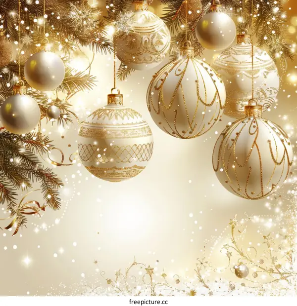 Golden Christmas Ornament with Snowflake