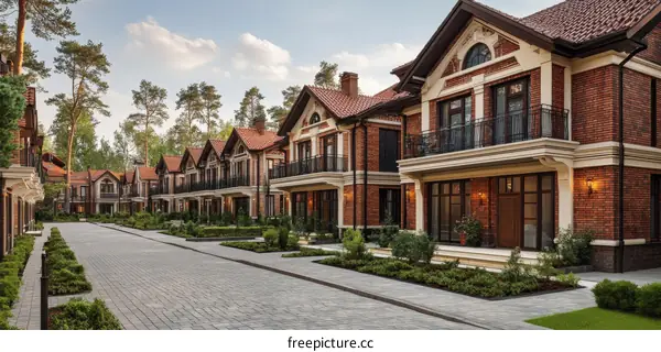 Beautiful Row Houses in a Green Residential Area