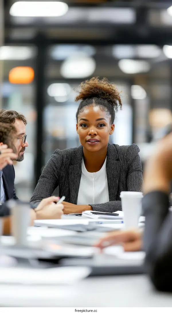 Business Meeting in Modern Office