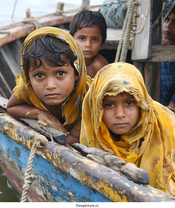 portrait of two young Bangladeshi girls