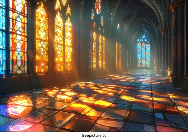 Gothic Cathedral Stained Glass Windows