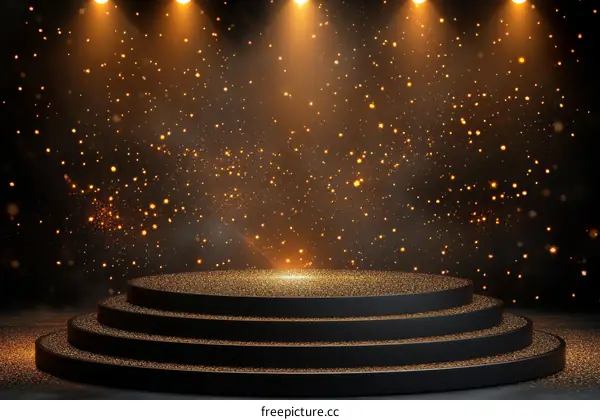 Gold Glitter Award Ceremony Podium