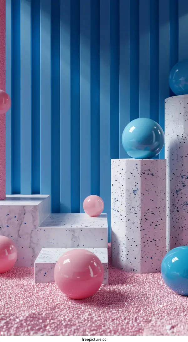 Abstract Colorful Geometric Shapes Display