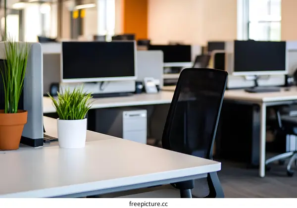 Modern Office Space with Desk and Chair