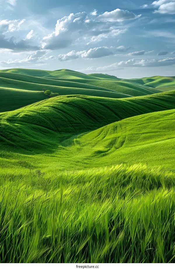 Green rolling hills of Tuscany Italy