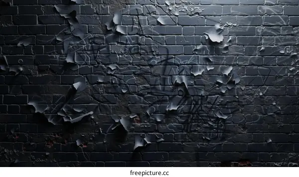 Dark Grunge Brick Wall Background Texture