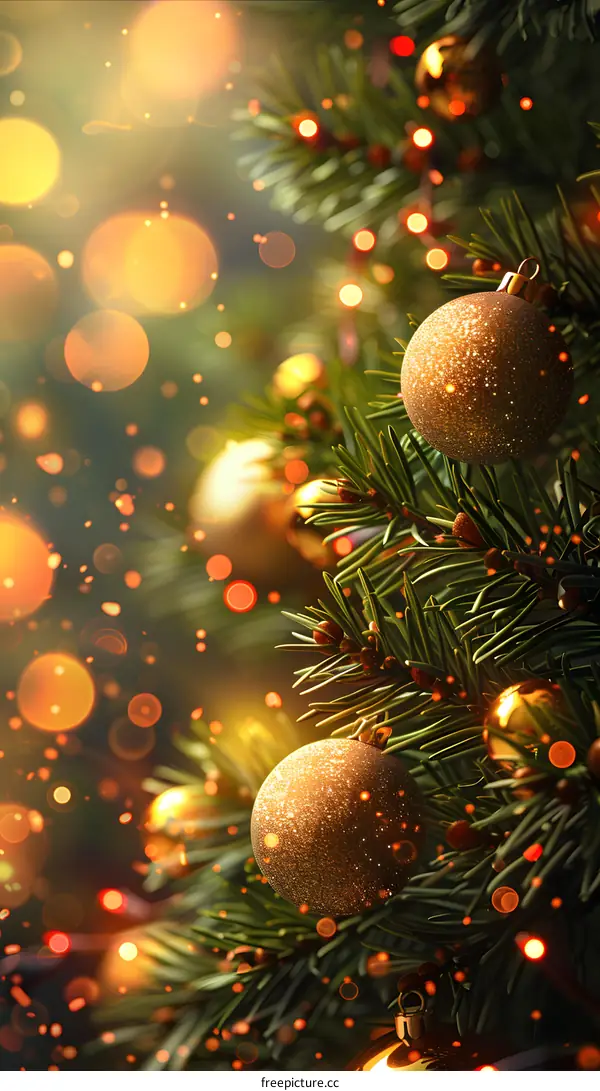 Christmas balls on a Christmas tree