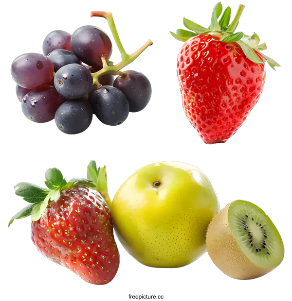 [Transparent Background PNG]Fresh Fruits on White Background