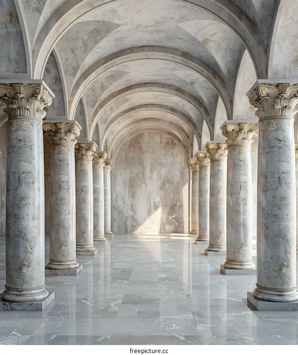 Ancient Roman Style Colonnade Interior