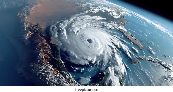 Hurricane Aerial View from Space