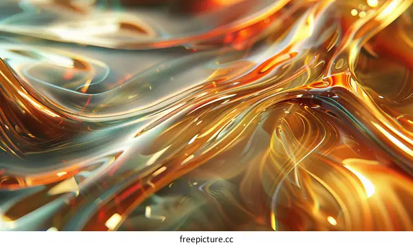 Liquid-Like Abstract Art with Vibrant Hues and Shimmering Texture