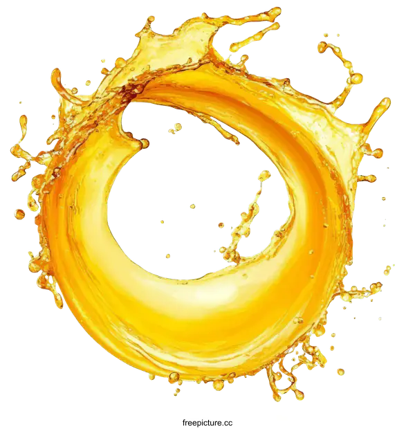 [Transparent Background PNG]Orange Juice Splash Art Illustration