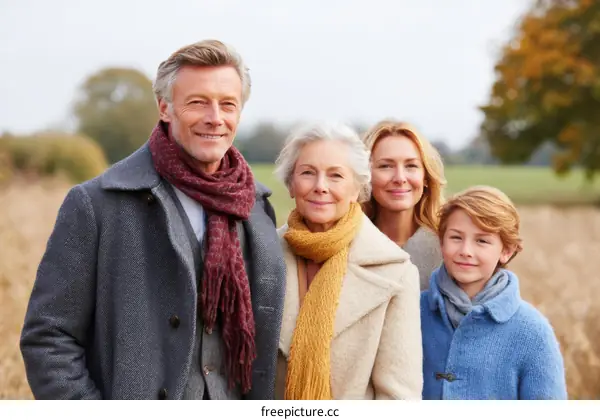 Autumn Family Portrait in a Rural Setting
