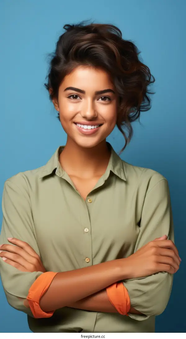 Portrait of a young middle eastern woman smiling