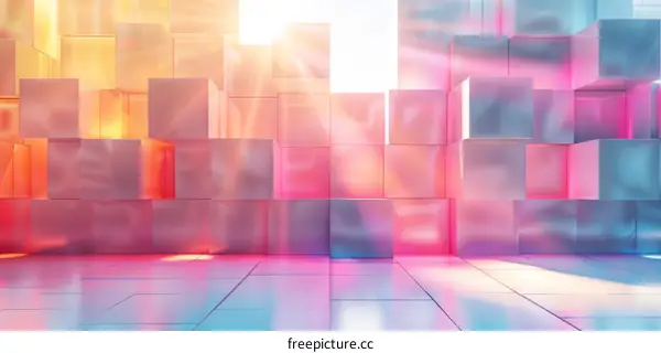 Vivid 3D Cubes Background in Pink and Purple