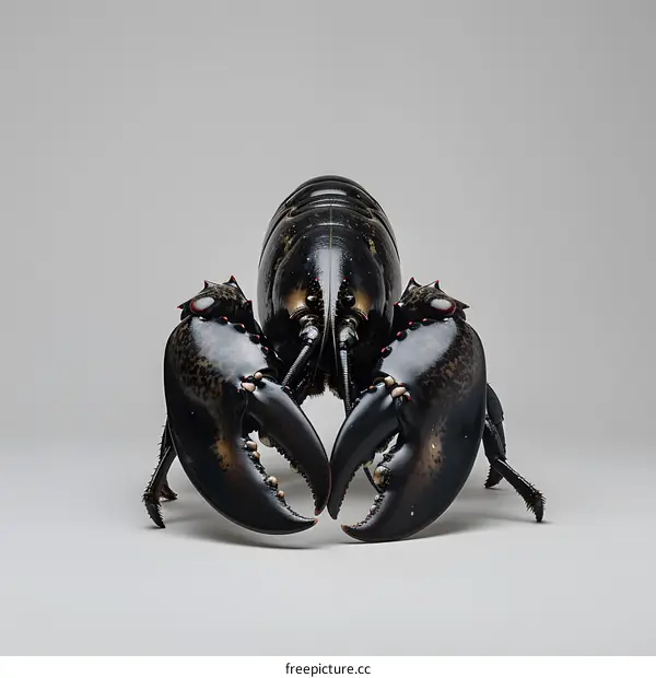Black Lobster on Grey Background