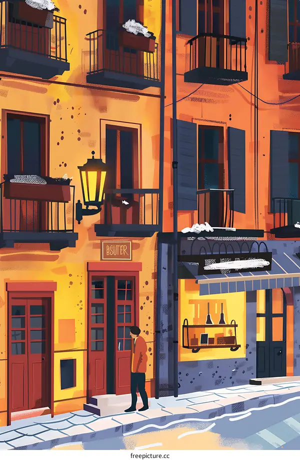 Man Standing in Front of a Building with Balconies