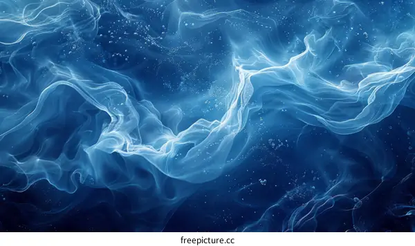 Blue abstract background with a smoky, fluid texture