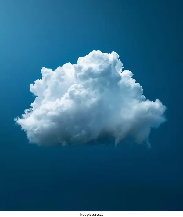 Single cloud on blue background