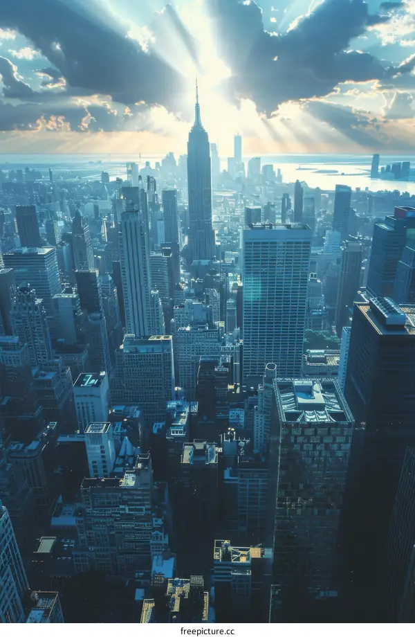 Iconic Empire State Building and New York City Skyline