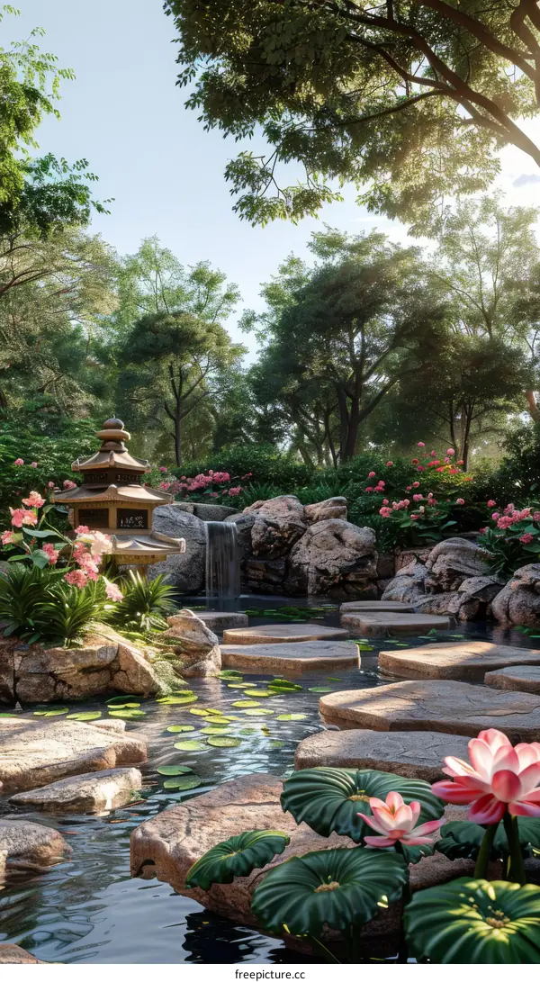 Tranquil Japanese Garden Landscape