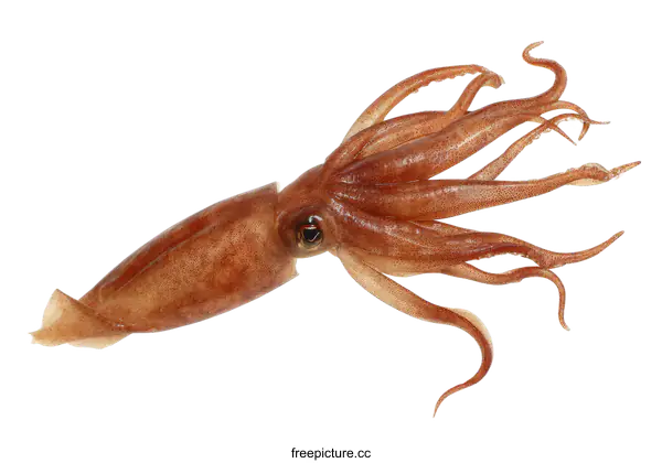 [Transparent Background PNG]Fresh Squid Isolated on White Background