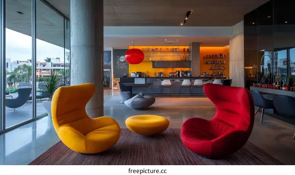 Modern Hotel Lobby with Comfortable Seating