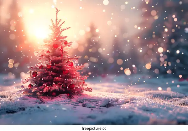 Christmas tree in the snow