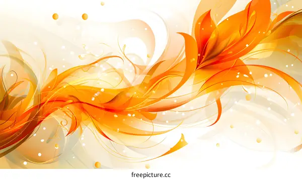 Abstract Orange Floral Design