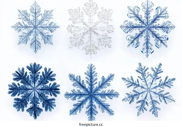 Beautiful Snowflake Patterns Close Up