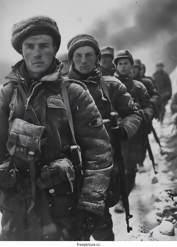 Korean War soldiers in the snow