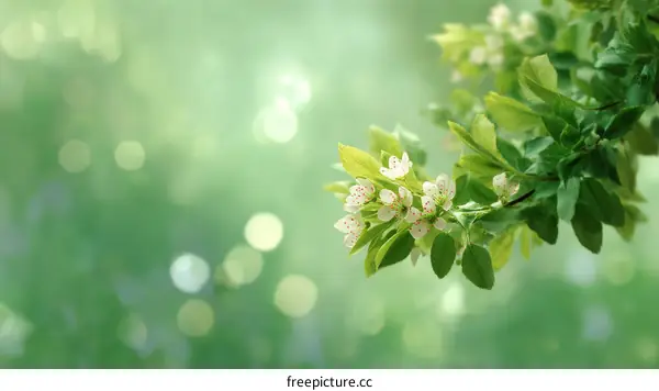 Spring Blossoms in a Green Garden