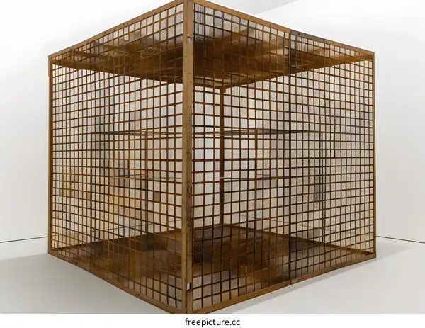 Modern Wire Mesh Sculpture in White Gallery Space