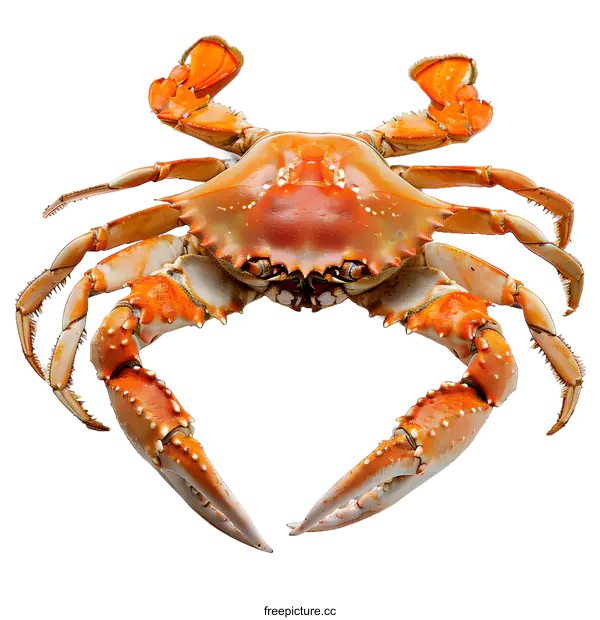 [Transparent Background PNG]A large orange crab isolated on a white background