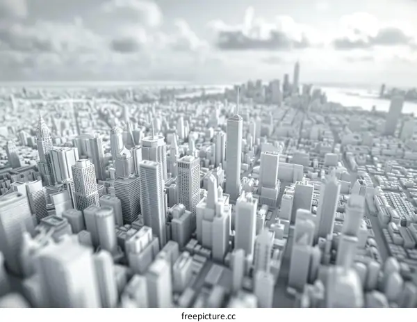 Monochrome Cityscape Panorama