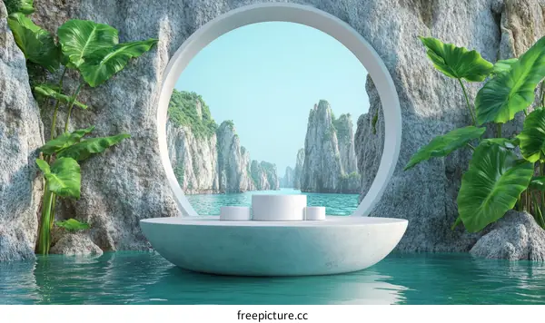 Modern Coastal Oasis Display Platform