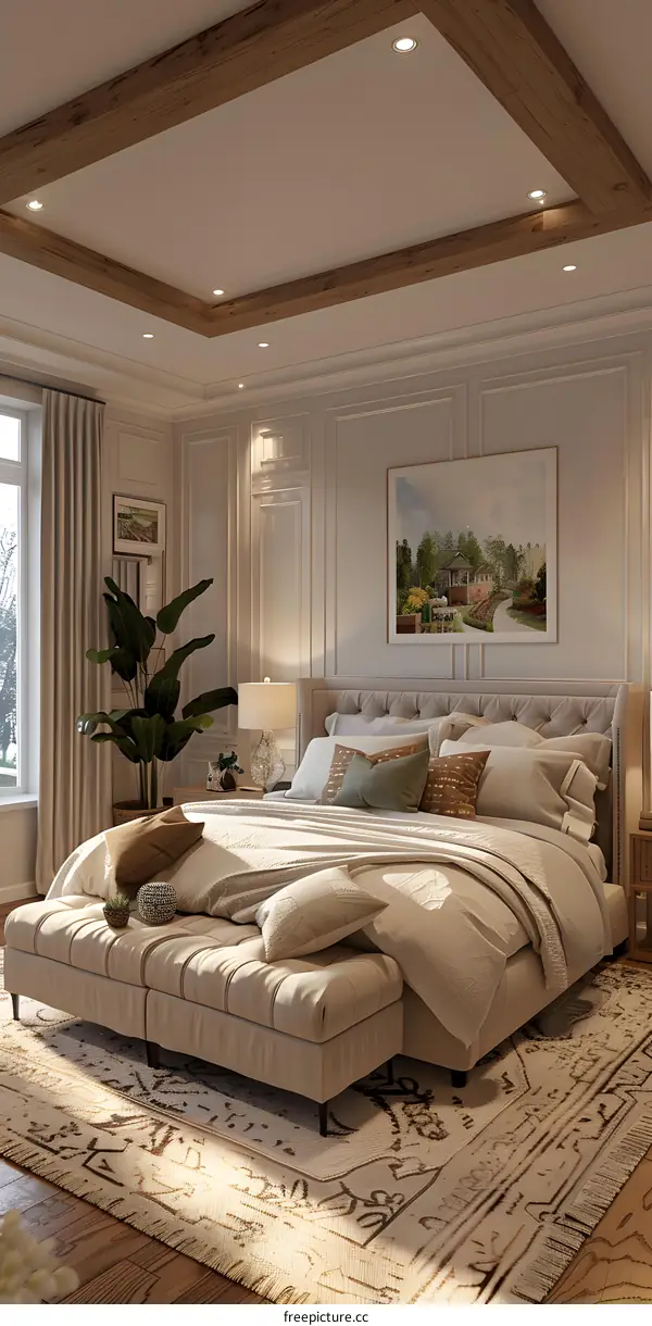 Cozy Bedroom with Warm Lighting